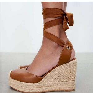 Zara Tan Wedge Espadrilles